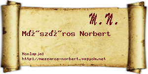 Mészáros Norbert névjegykártya