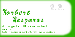 norbert meszaros business card